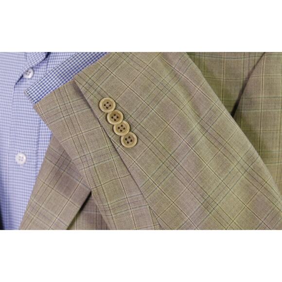 Daniel Cremieux Loro Piana Brown Checkered Wool Sportcoat Blazer Jacket 42L - Picture 6 of 10
